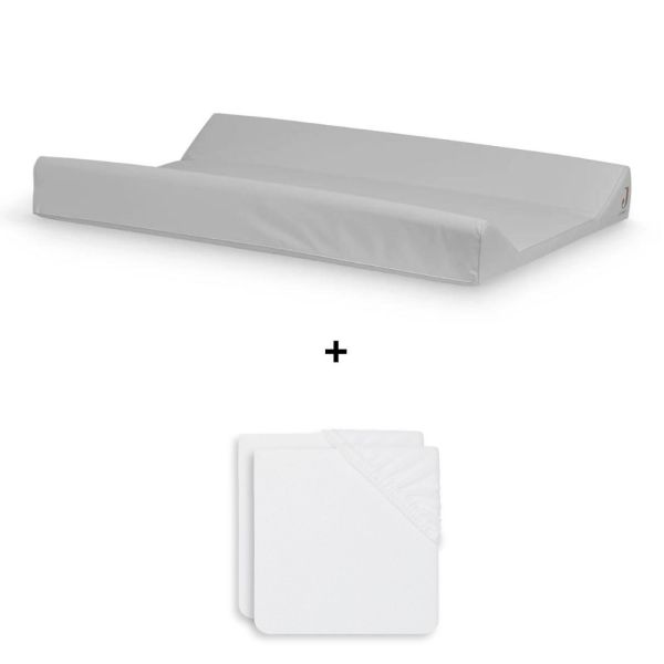 Pack matelas à langer 50 x 70 cm avec 2 housses éponge White