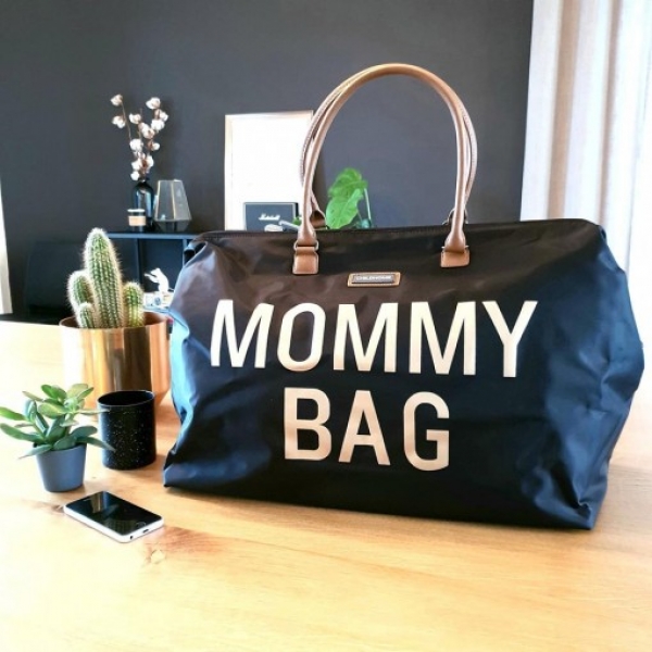 Pack Mommy Bag et trousse de toilette Noir et or