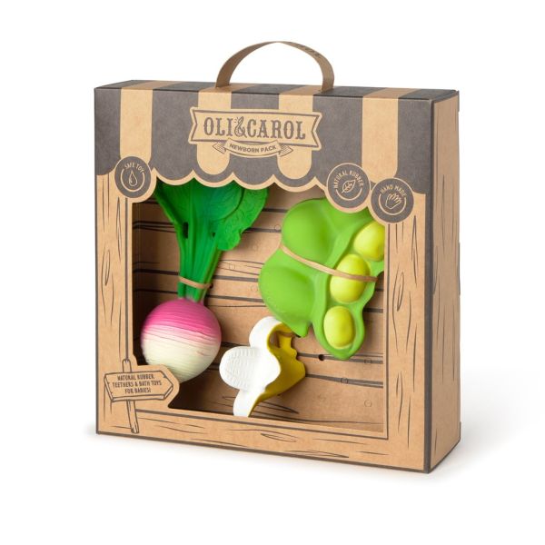 Coffret cadeau de naissance : anneaux de dentition - radis