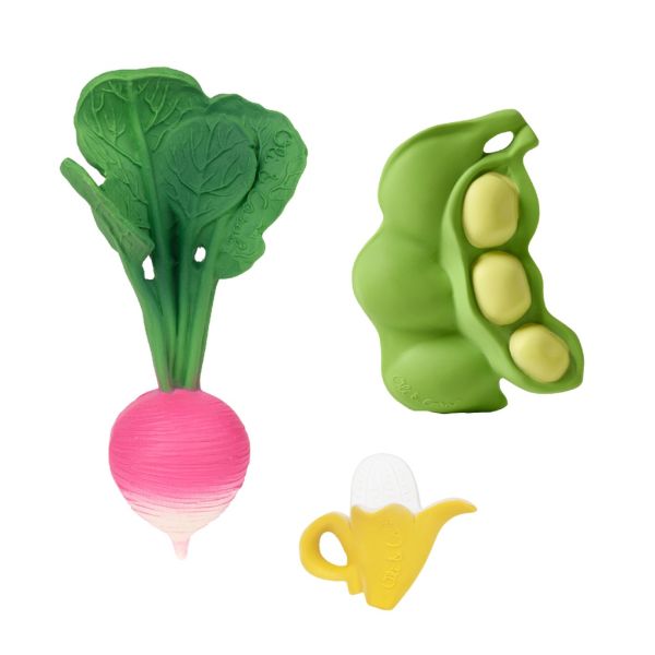 Coffret cadeau de naissance : anneaux de dentition - radis