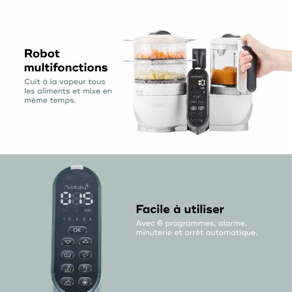 Pack robot nutribaby+ blanc + contenant Isy inox