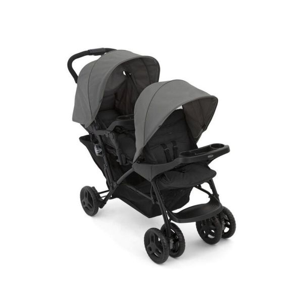Poussette duo Stadium double Titanium + 2 sièges auto SnugLite Midnight