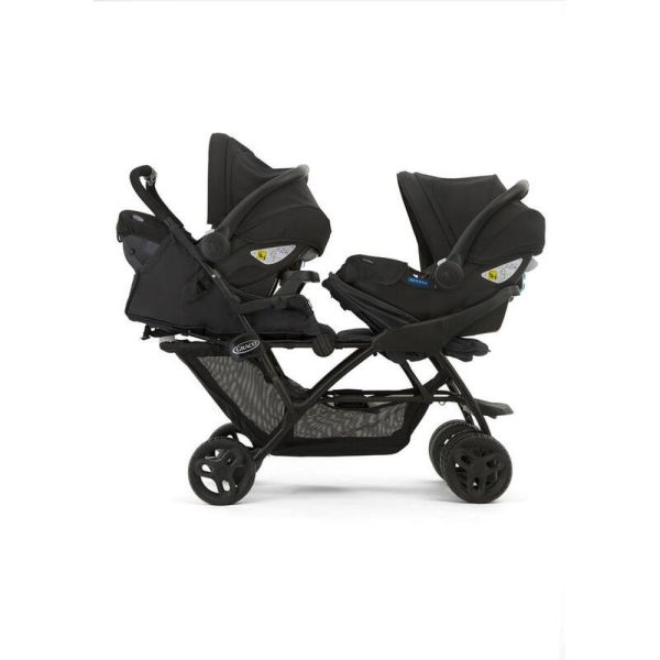 Poussette duo Stadium double Titanium + 2 sièges auto SnugLite Midnight