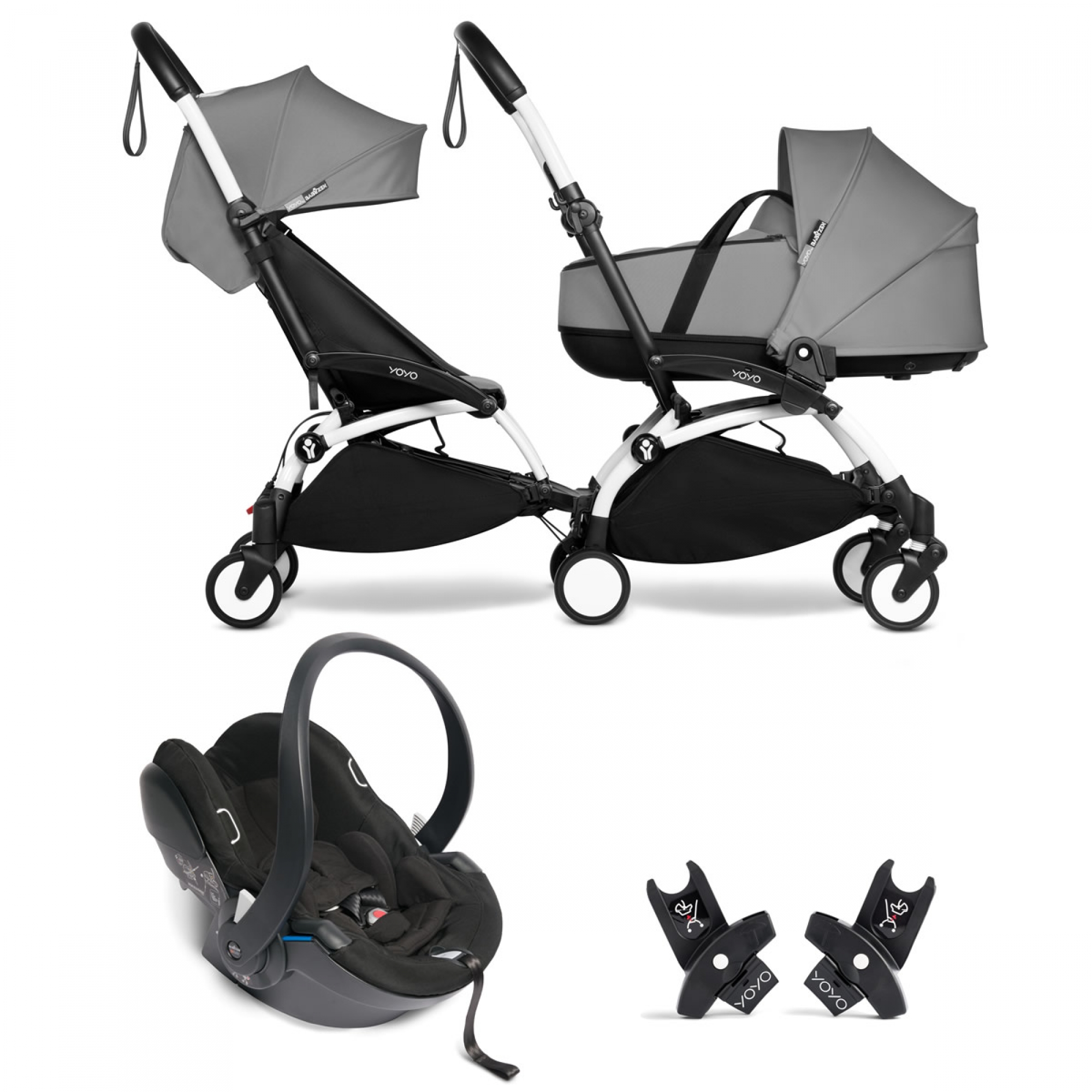 Babyzen Pack poussette double Trio YOYO² Connect pack 6+ + Yoyo car seat by Besafe + Nacelle