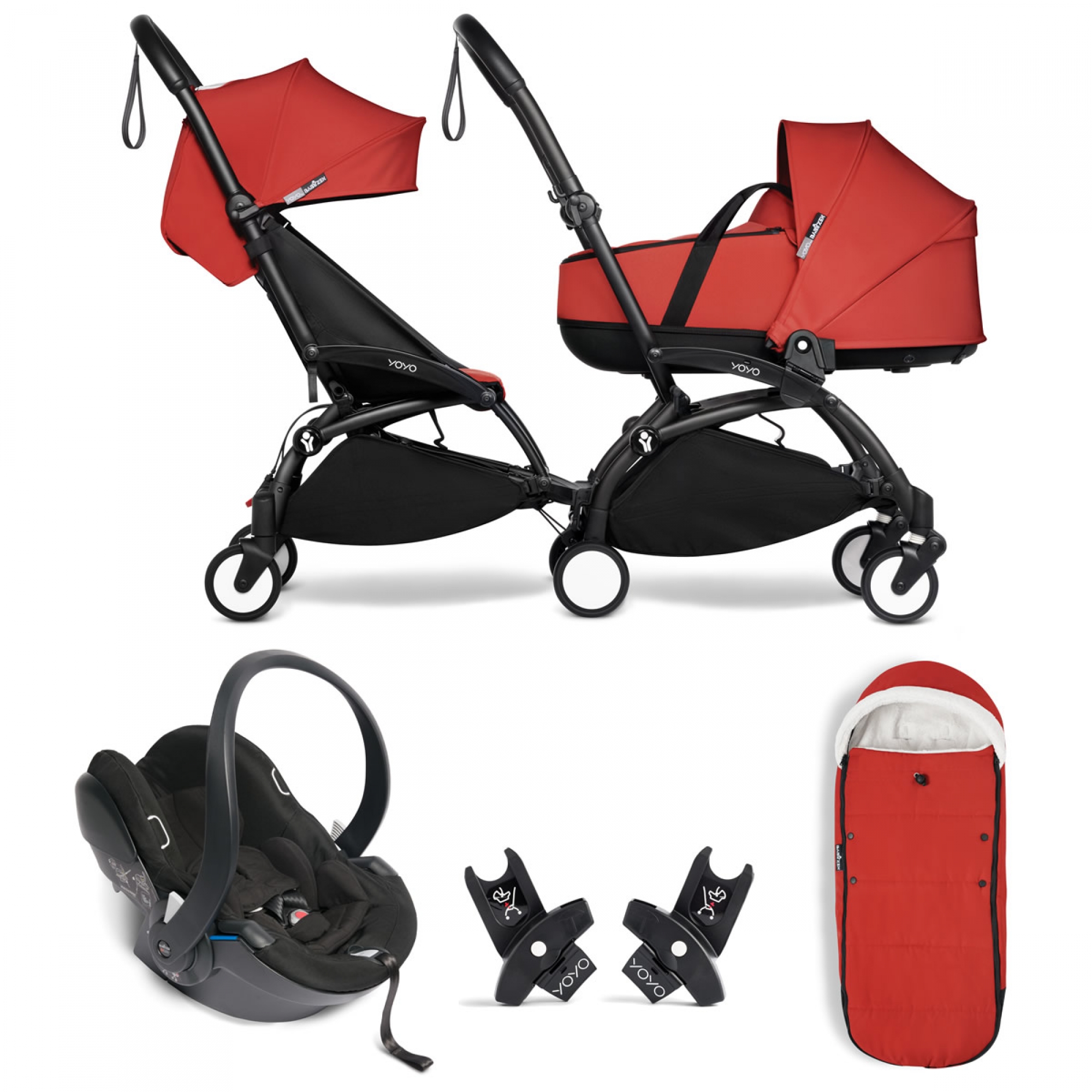 Babyzen Pack Poussette Double Trio Yoyo Connect Pack 6 Yoyo Car Seat By Besafe Nacelle Chanceliere Cadre Noir Rouge Made In Bebe