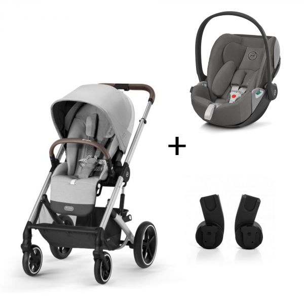 Pack Duo poussette Balios S Lux + Cloud Z2 + adaptateurs - Lava Grey