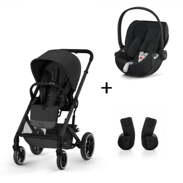 Pack Duo poussette Balios S Lux + Cloud Z2 + adaptateurs - Moon Black