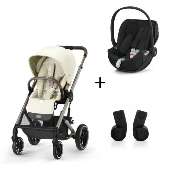 Pack Duo poussette Balios S Lux + Cloud Z2 + adaptateurs - Seashell Beige