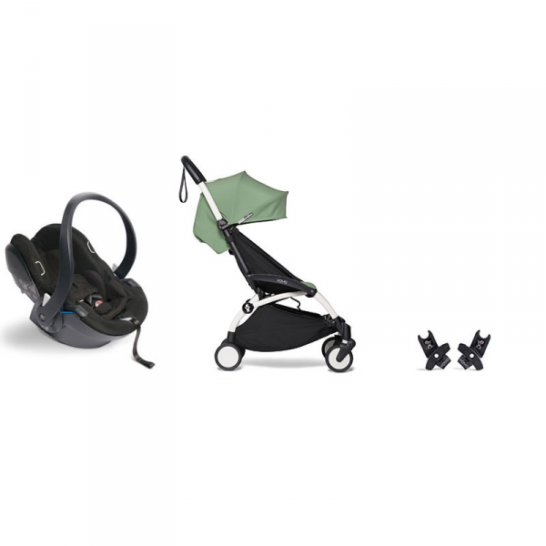 Pack poussette Duo YOYO²  pack 6+ et siège auto YOYO car seat by Besafe - Châssis Blanc - Peppermint