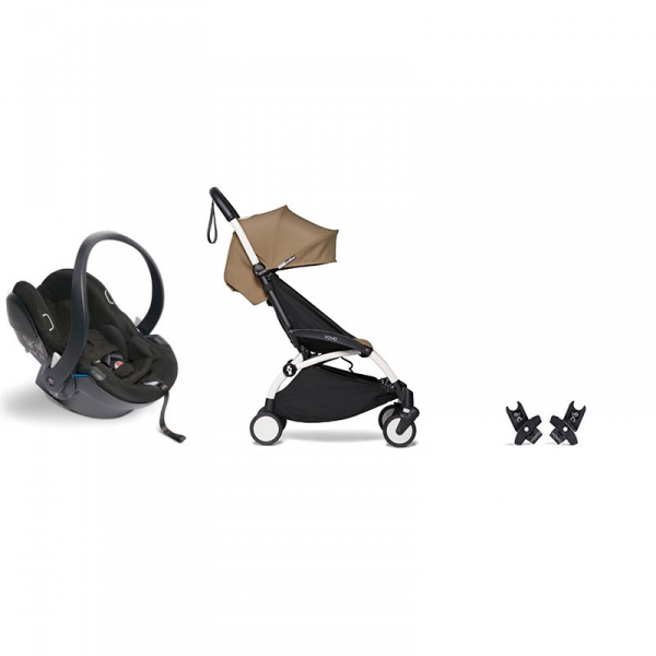 Poussette duo YOYO 2 pack 6+ et Yoyo car seat by Besafe - Cadre Blanc - Toffee