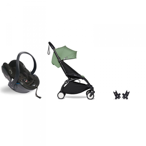 Pack poussette Duo YOYO²  pack 6+ et siège auto YOYO car seat by Besafe - Châssis Noir - Peppermint