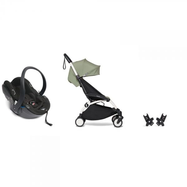 Poussette duo YOYO² pack 6+ et Yoyo car seat by Besafe - Cadre Blanc - Olive