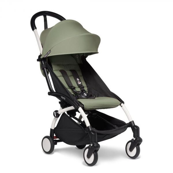 Poussette duo YOYO² pack 6+ et Yoyo car seat by Besafe - Cadre Blanc - Olive