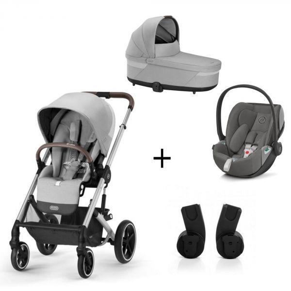 Pack Trio poussette Balios S Lux + nacelle Cot S + Cloud Z2 + adaptateurs - Lava Grey