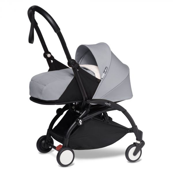Pack poussette Trio YOYO 2 complet pack 0+ & 6+ + siège auto YOYO car seat by Besafe - Cadre Noir - Stone