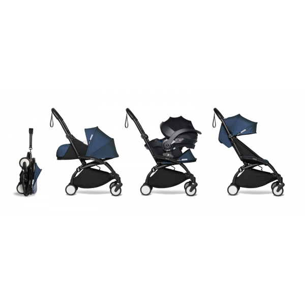 Poussette Trio YOYO² pack 0+ & 6+ + siège auto YOYO car seat by Besafe - Châssis Noir - Bleu Air France