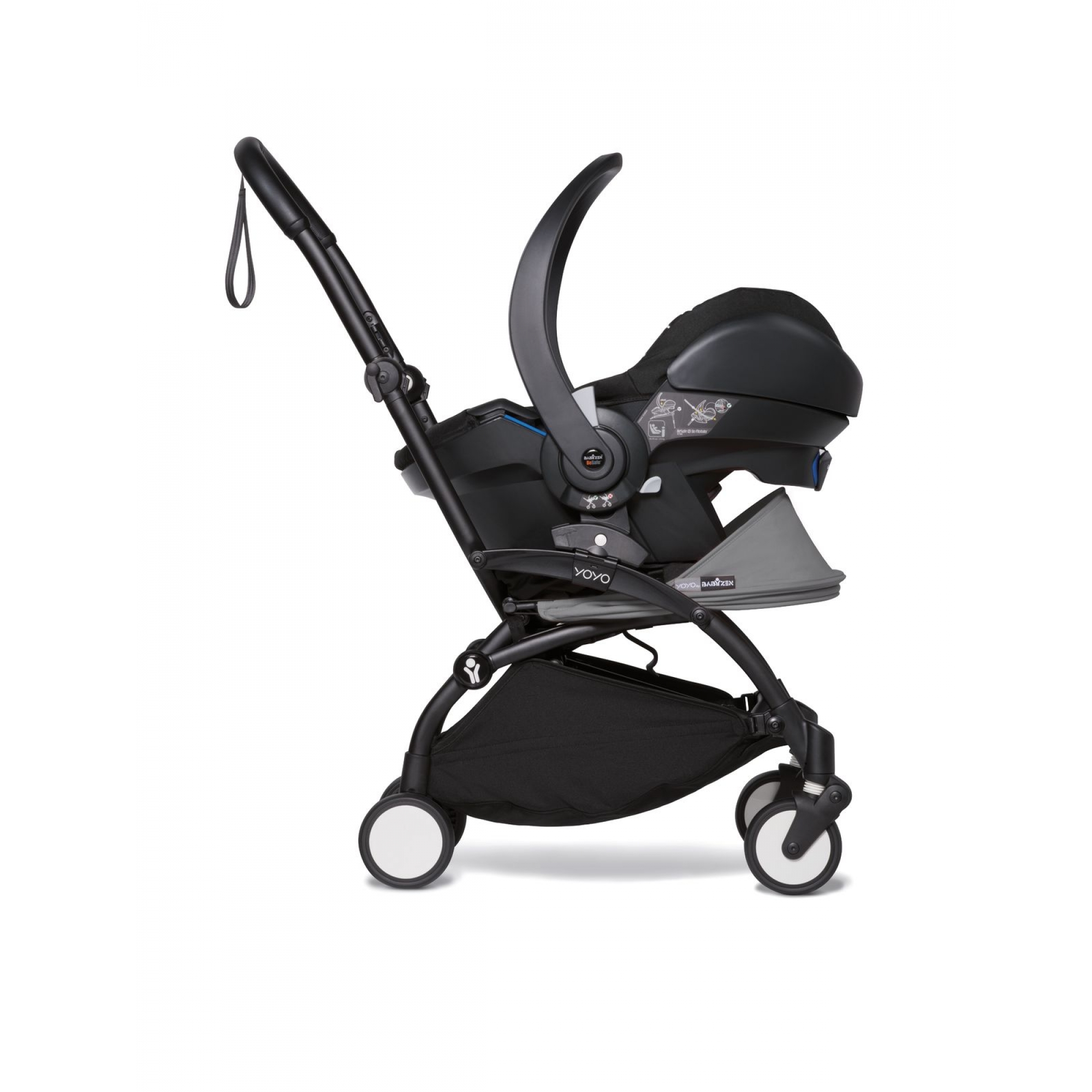 Pack Naissance Yoyo Jusqu à Quel Age Pack poussette Trio YOYO² complet pack 0+ & 6+ + siège auto YOYO car seat  by Besafe - Châssis Noir - Gris - Made in Bébé