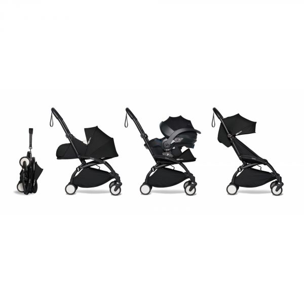 Cybex Poussette Trio Balios S Lux Cadre Noir Nacelle S et Siège Auto Aton  B2 i-Size - Soho Grey - Poussette combinée Cybex sur L'Armoire de Bébé