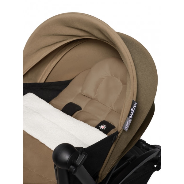 Pack poussette Trio YOYO² complet pack 0+ &  6+ + siège auto YOYO car seat by Besafe + Ombrelle - Châssis Blanc - Toffee