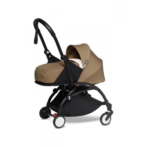 Pack poussette Trio YOYO² complet pack 0+ &  6+ + siège auto YOYO car seat by Besafe + Ombrelle - Châssis Noir - Toffee