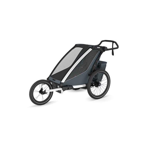 Pack remorque vélo Chariot Cross 1 place Dark slate + Kit jogging