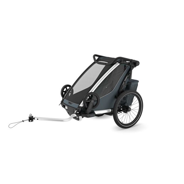 Pack remorque vélo Chariot Cross 1 place Dark slate + Kit jogging