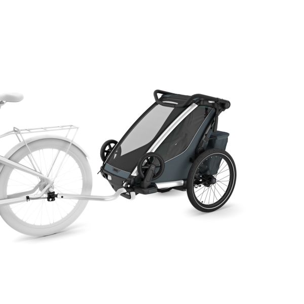 Pack remorque vélo Chariot Cross 1 place Dark slate + Kit jogging