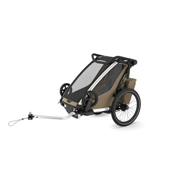 Pack remorque vélo Chariot Cross 1 Faded khaki + Assise pour nouveau-né Infant Sling
