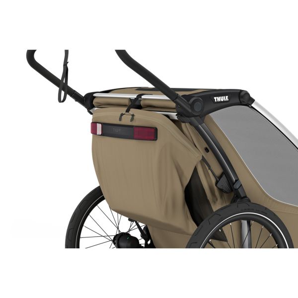 Pack remorque vélo Chariot Cross 1 place Faded khaki + Kit jogging