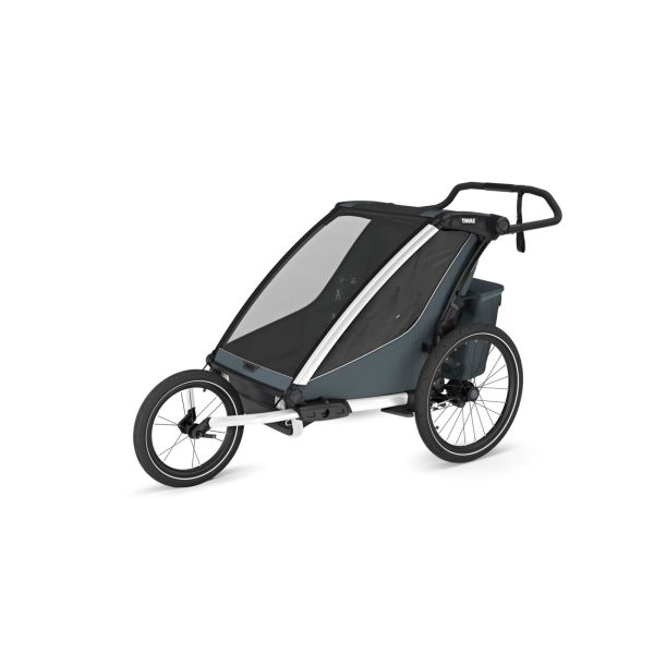 Pack remorque vélo Chariot Cross 2 places Dark slate + Kit jogging