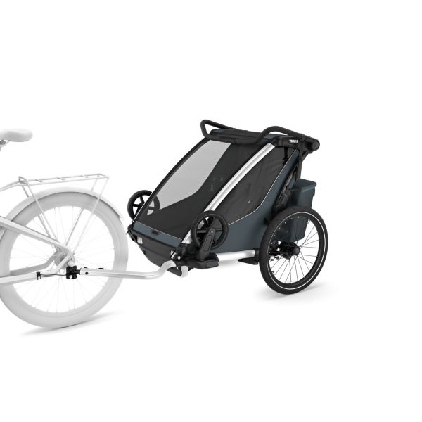 Pack remorque vélo Chariot Cross 2 places Dark slate + Kit jogging
