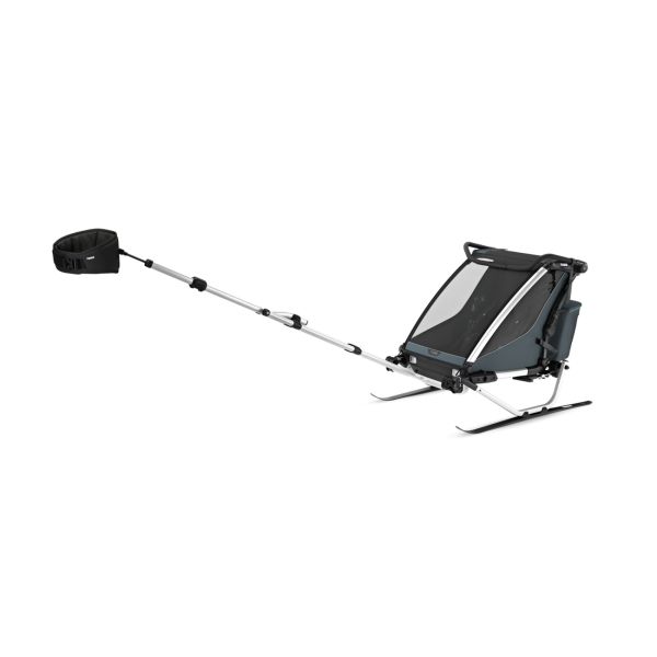 Pack remorque vélo Chariot Cross 2 places Dark slate + Kit jogging