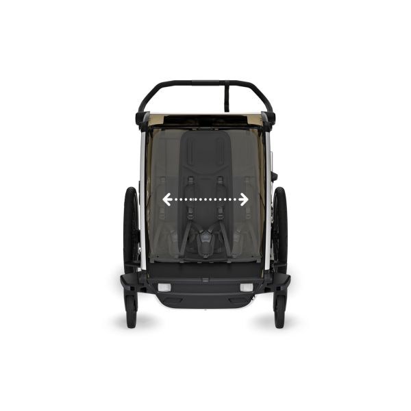Pack remorque vélo Chariot Cross 2 Faded khaki + Assise pour nouveau-né Infant Sling