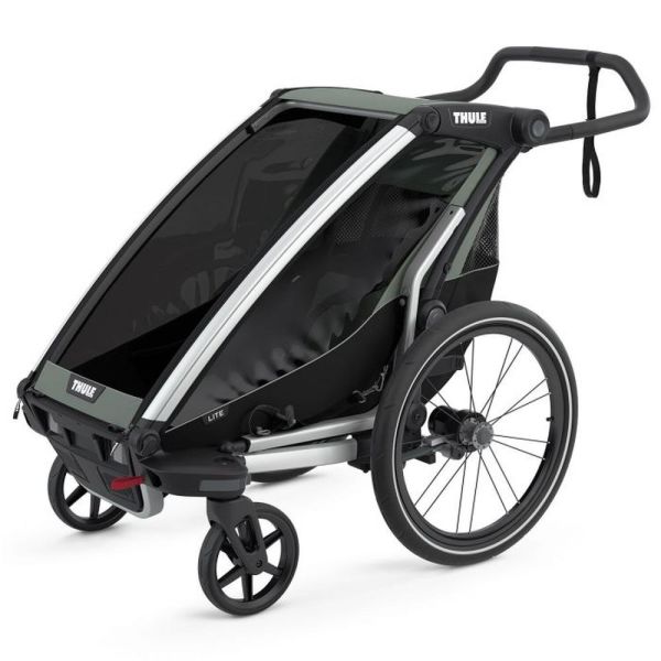 Pack remorque vélo Chariot Lite 1 Agave + Assise pour nouveau-né Infant Sling