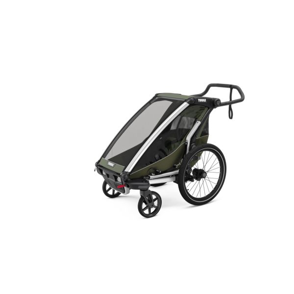 Pack remorque vélo Chariot Lite 1 place Vintage green + Assise pour nouveau-né Infant sling + Kit jogging