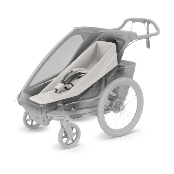 Pack remorque vélo Chariot Lite 1 place Vintage green + Assise pour nouveau-né Infant sling + Kit jogging