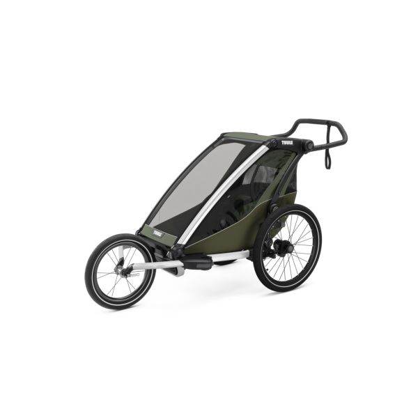 Pack remorque vélo Chariot Lite 1 place Vintage green + Kit jogging
