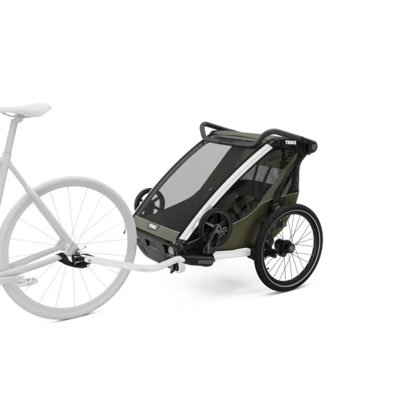 Pack remorque vélo Chariot Lite 2 places Vintage green + Kit jogging