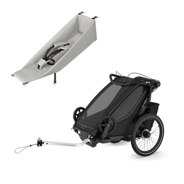 Pack remorque vélo Chariot Sport 1 Black + Assise pour nouveau-né Infant Sling
