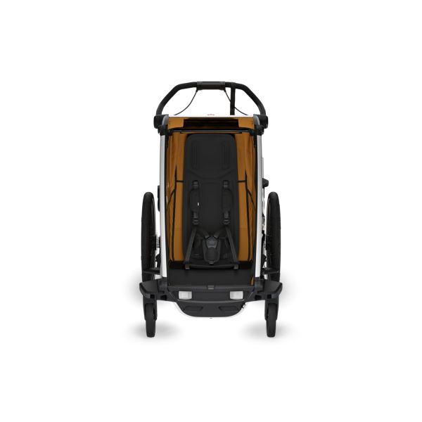 Pack remorque vélo Chariot Sport 1 place Natural gold + Kit jogging