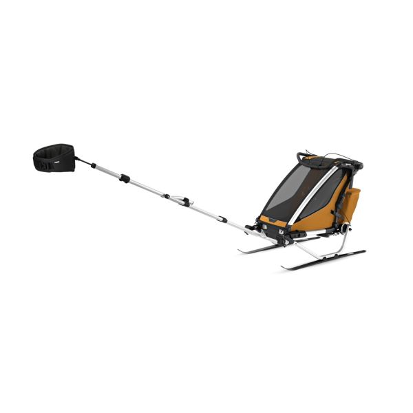 Pack remorque vélo Chariot Sport 1 place Natural gold + Kit jogging