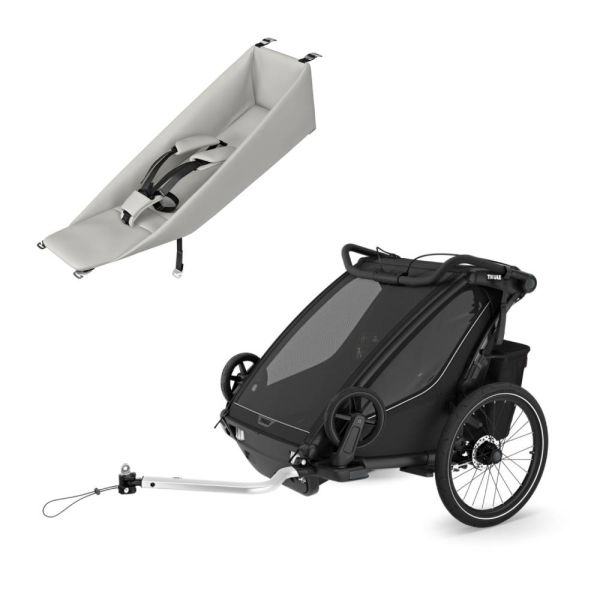 Pack remorque vélo Chariot Sport 2 Black + Assise pour nouveau-né Infant Sling