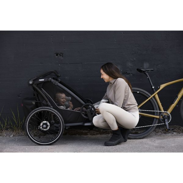Pack remorque vélo Chariot Sport 2 Black + Assise pour nouveau-né Infant Sling