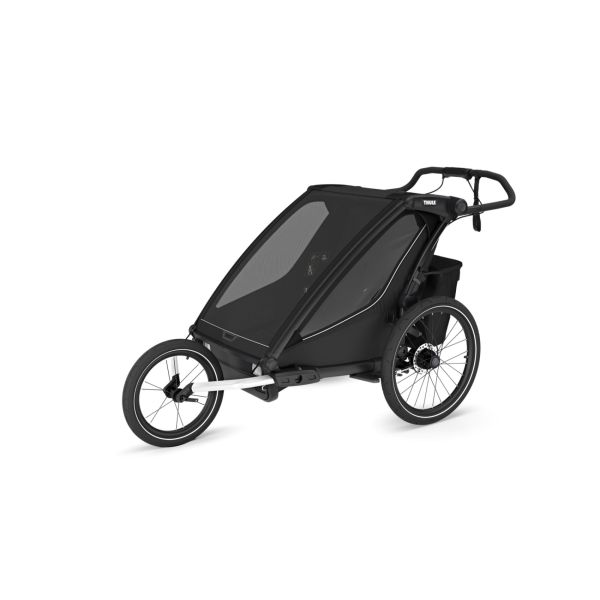 Pack remorque vélo Chariot Sport 2 places black + Kit jogging