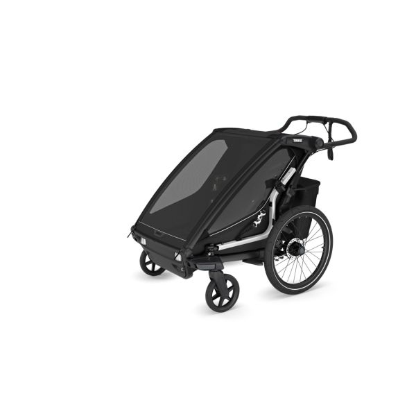 Pack remorque vélo Chariot Sport 2 places black + Kit jogging
