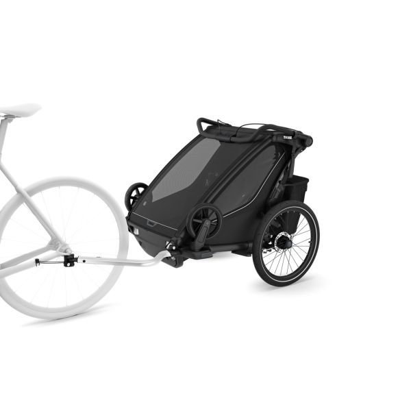 Pack remorque vélo Chariot Sport 2 places black + Kit jogging