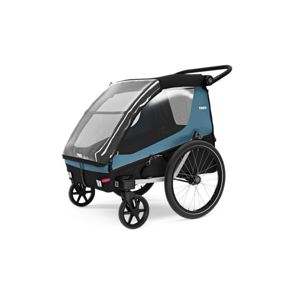 Pack remorque vélo Courier Aegean blue + Assise pour nouveau-né Infant Sling