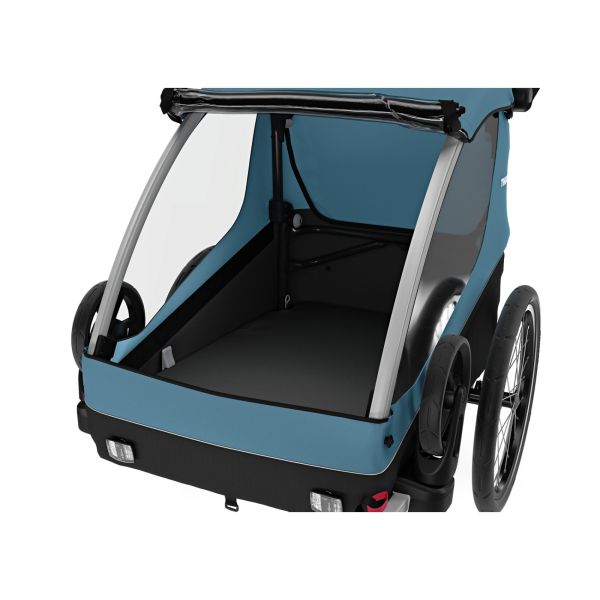 Pack remorque vélo Courier Aegean blue + Assise pour nouveau-né Infant Sling