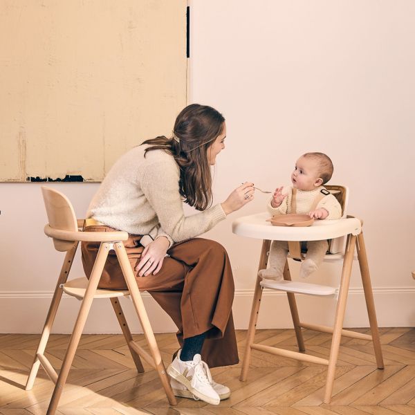 Pack chaise haute Tobo Natural + transat nouveau né Milk