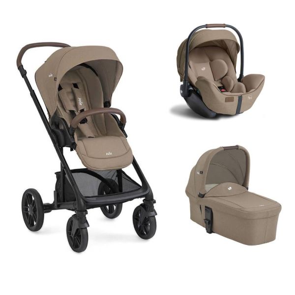 Poussette trio Chrome 2 + siège auto i-Level Pro Sandstone + nacelle Chrome 2 Cashew marron